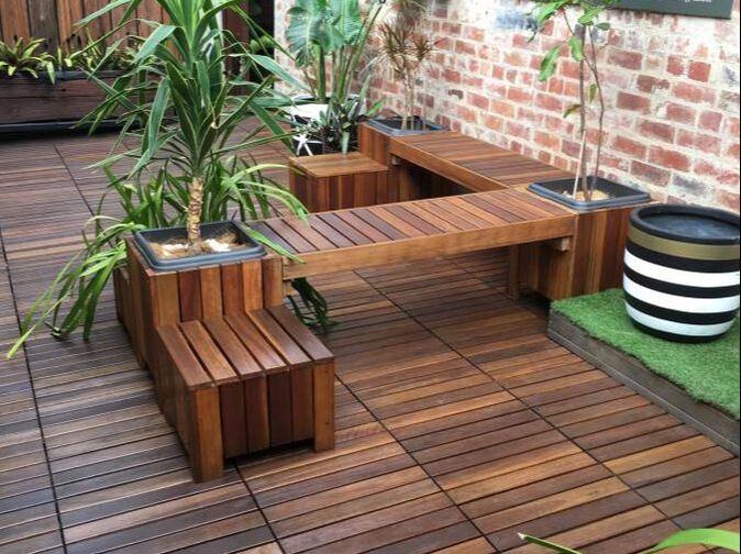Mixed Recycled Timber Decking Tiles