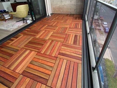 Balcony - Mixed Timber Decking Tiles 