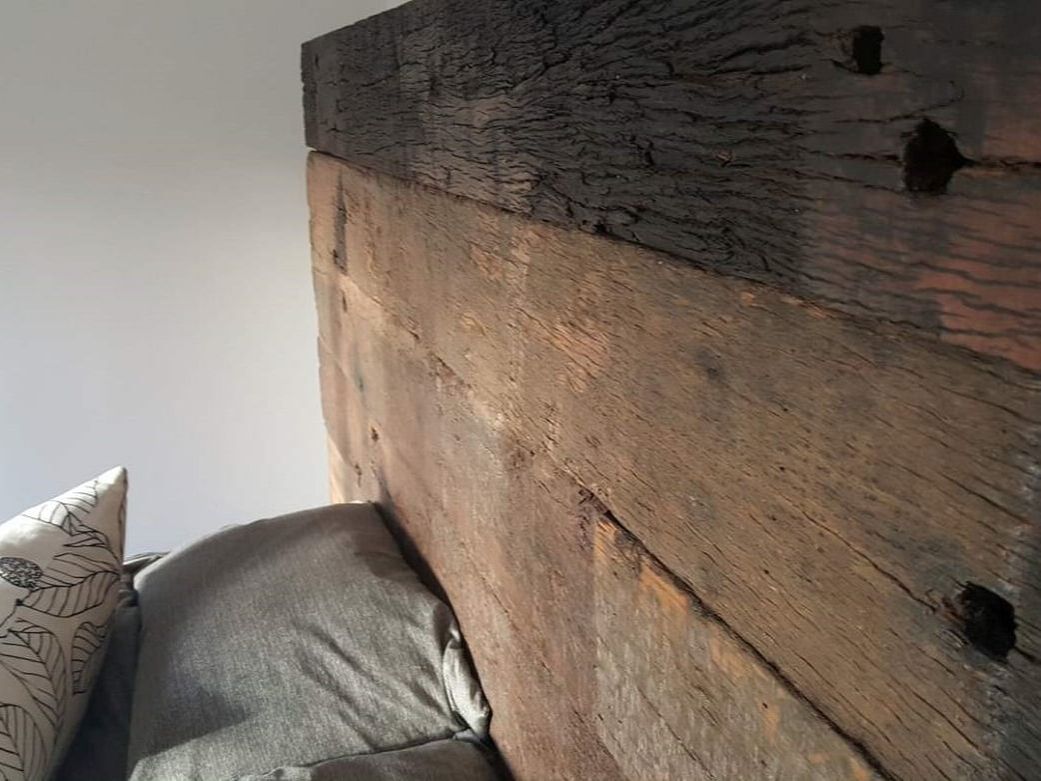 Timber Bed Frame - Weathered Face Sleepers 